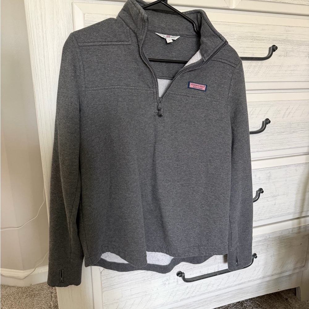 Vineyard Vines Men's Charcoal Grey Quarter-Zip Pullover